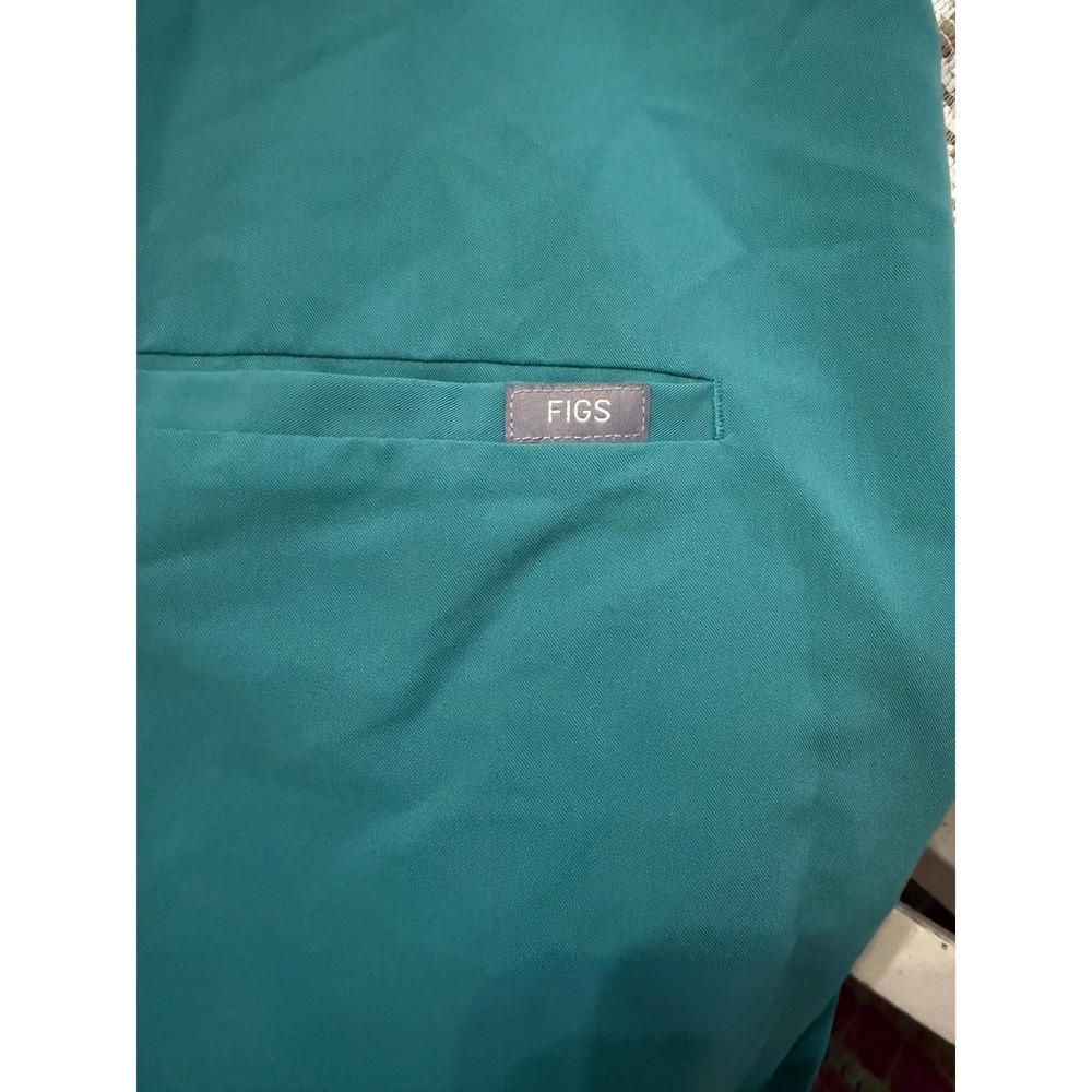 Figs Technical Collection Scrub Top XXL Teal Green V-Neck Short Sleeve Medical